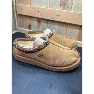Ugg Womens Tasman Slippers Size 9 Chestnut Suede Sheepskin Lined Comfortable War